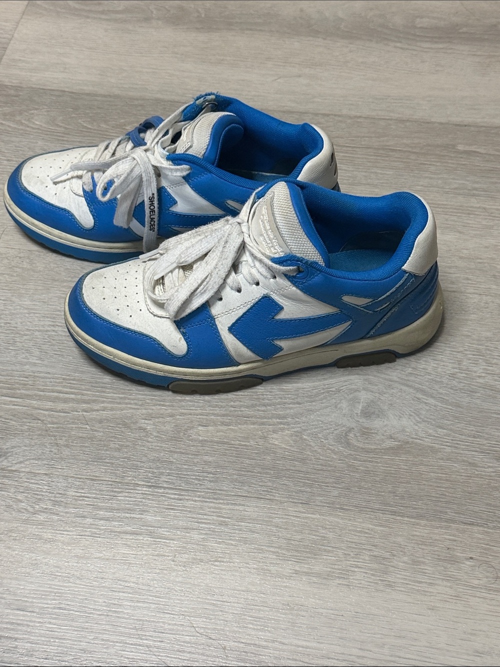 Blue and White Low-Top Sneakers